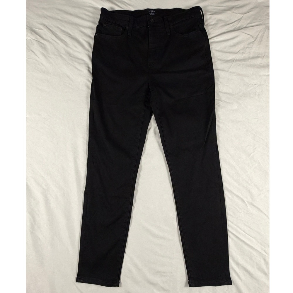 J.Crew 10 High-Rise Skinny Jeans Stretch Black Denim Size 30 Grunge Edgy Capsule